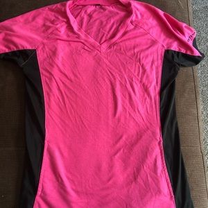 Small Benefits pink scrub top